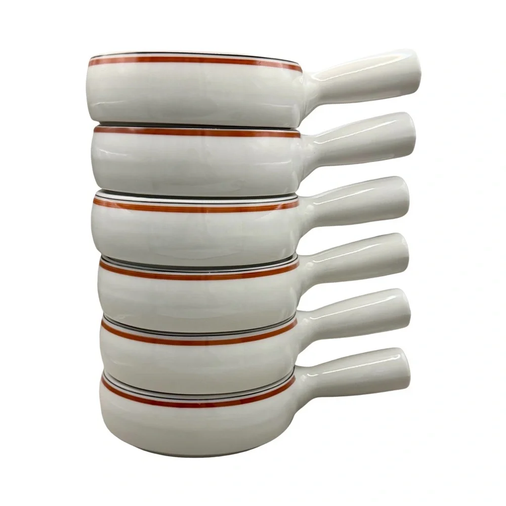 Vtg Porcelaine d'Auteuil Jacques Lobjoy Service Bistrot Escargot Dishes Set of 6